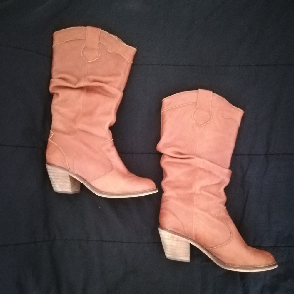 Steve Madden Heeled Western Style Slouch Boot